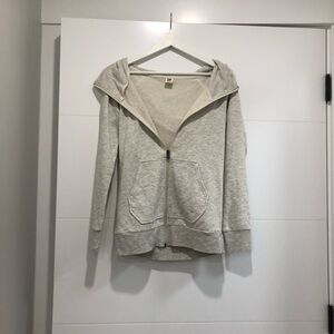 Roxy Light Gray Zip-Up Hoodie